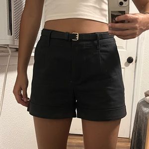 H&M Black Shorts with Belt - Size 4